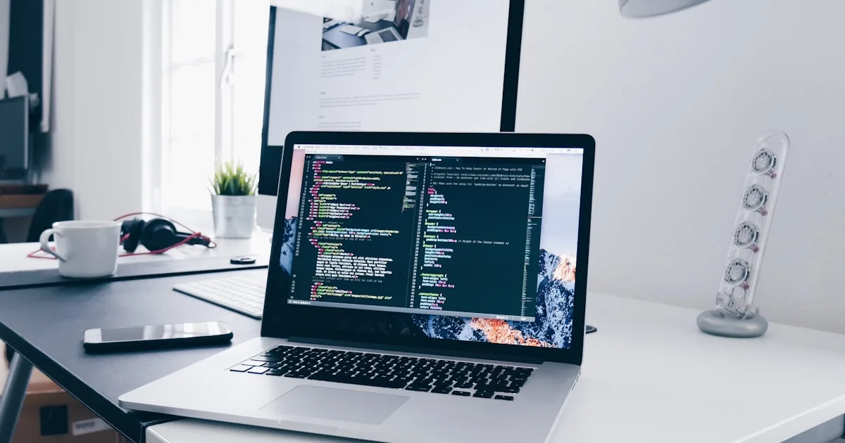 Desenvolvedor programando em laptop - Serviços de Tecnologia CloudSageTI